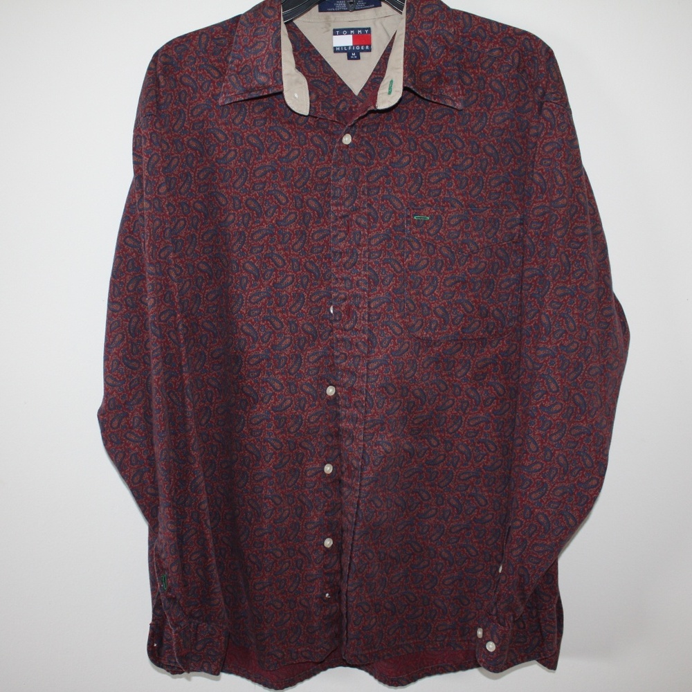 Vintage Tommy Hilfiger 1990 Burgundy Shirt